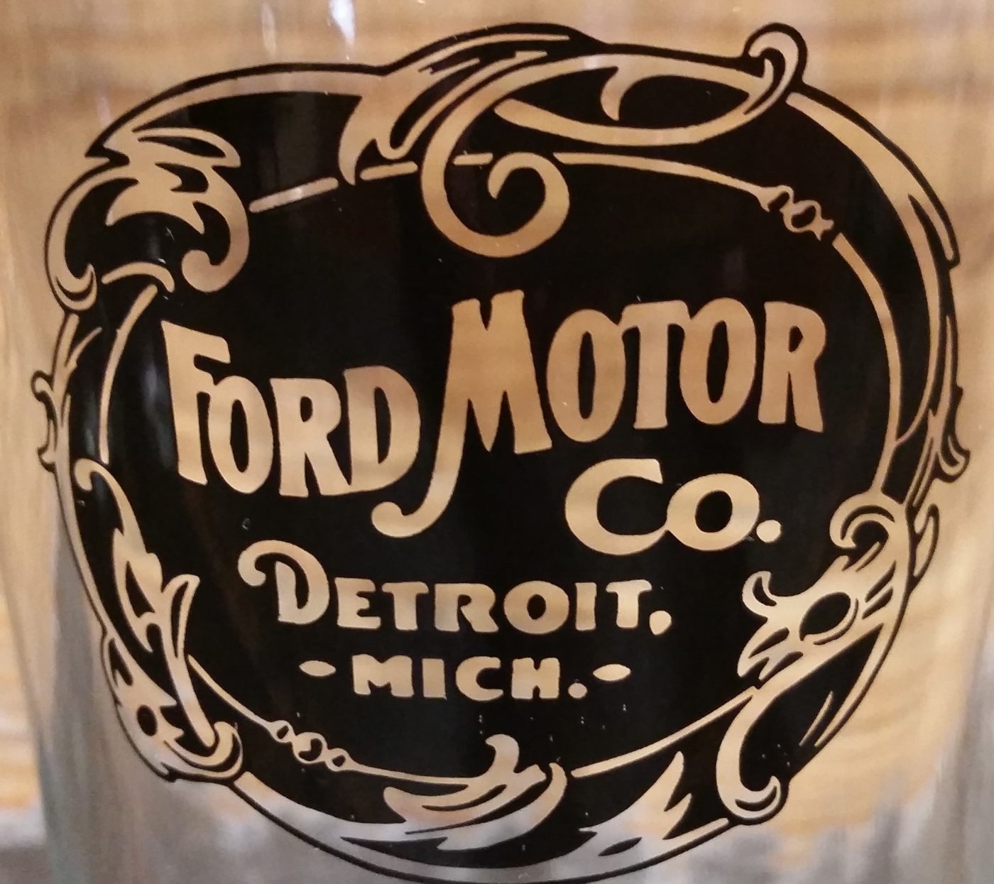 Ford Motor Company Vintage Logo Pint Glass | Ford Piquette Avenue Plant